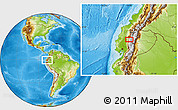 Physical Location Map of the area around 0° 52' 31" S, 78° 58' 29" W