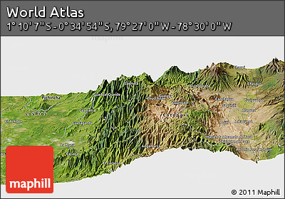 Satellite Panoramic Map of the Area around 0° 52' 31" S, 78° 58' 29" W
