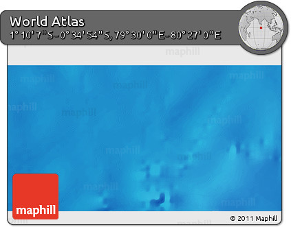 Shaded Relief 3D Map of the Area around 0° 52' 31" S, 79° 58' 29" E