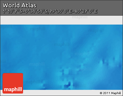 Shaded Relief 3D Map of the Area around 0° 52' 31" S, 79° 58' 29" E