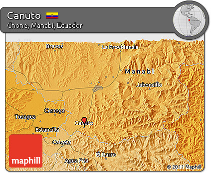 Political 3D Map of Canuto