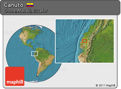 Satellite Location Map of Canuto