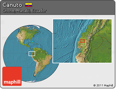 Satellite Location Map of Canuto