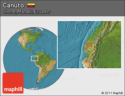 Satellite Location Map of Canuto