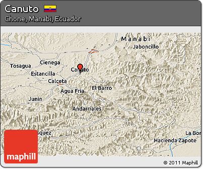 Shaded Relief Panoramic Map of Canuto