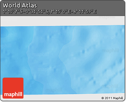 Political 3D Map of the Area around 0° 52' 31" S, 7° 43' 29" E