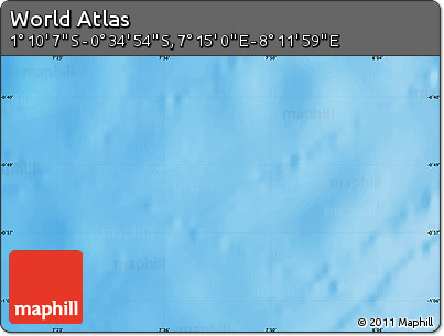 Physical Map of the Area around 0° 52' 31" S, 7° 43' 29" E