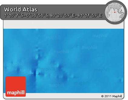 Shaded Relief 3D Map of the Area around 0° 52' 31" S, 80° 49' 29" E