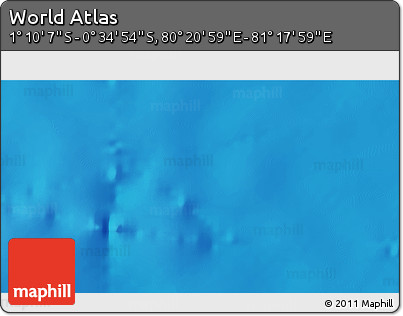 Shaded Relief 3D Map of the Area around 0° 52' 31" S, 80° 49' 29" E