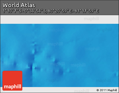 Shaded Relief 3D Map of the Area around 0° 52' 31" S, 80° 49' 29" E