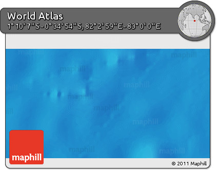 Shaded Relief 3D Map of the Area around 0° 52' 31" S, 82° 31' 30" E