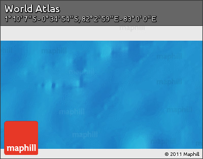 Shaded Relief 3D Map of the Area around 0° 52' 31" S, 82° 31' 30" E