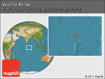 Satellite Location Map of the Area around 0° 52' 31" S, 82° 31' 30" E