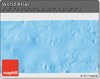 Physical 3D Map of the Area around 0° 52' 31" S, 83° 13' 29" W