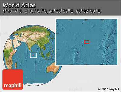 Satellite Location Map of the Area around 0° 52' 31" S, 85° 4' 29" E