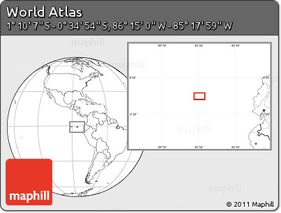Blank Location Map of the Area around 0° 52' 31" S, 85° 46' 30" W
