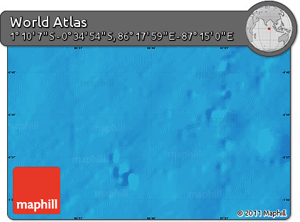 Physical Map of the Area around 0° 52' 31" S, 86° 46' 30" E