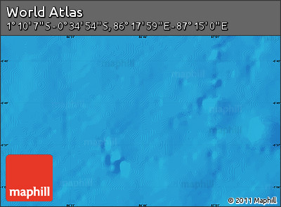 Physical Map of the Area around 0° 52' 31" S, 86° 46' 30" E