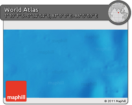 Shaded Relief 3D Map of the Area around 0° 52' 31" S, 87° 37' 30" E
