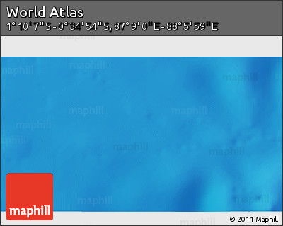 Shaded Relief 3D Map of the Area around 0° 52' 31" S, 87° 37' 30" E