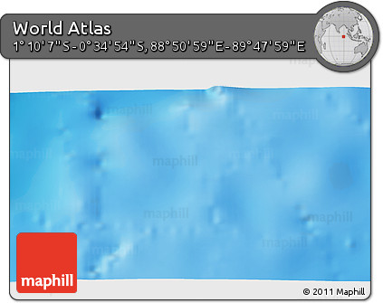 Shaded Relief 3D Map of the Area around 0° 52' 31" S, 89° 19' 29" E