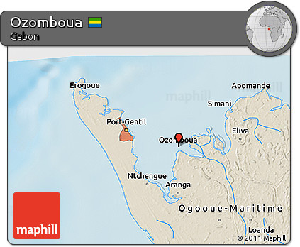 Shaded Relief 3D Map of Ozomboua