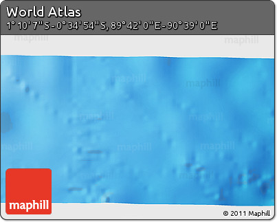 Physical 3D Map of the Area around 0° 52' 31" S, 90° 10' 30" E
