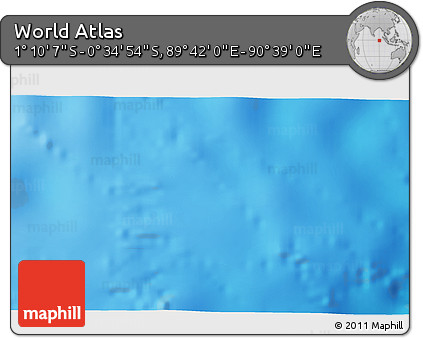 Shaded Relief 3D Map of the Area around 0° 52' 31" S, 90° 10' 30" E