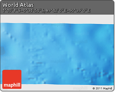 Shaded Relief 3D Map of the Area around 0° 52' 31" S, 90° 10' 30" E