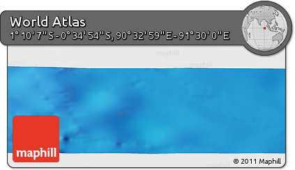 Shaded Relief Panoramic Map of the Area around 0° 52' 31" S, 91° 1' 30" E