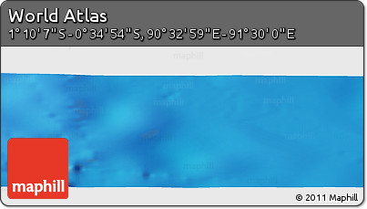 Shaded Relief Panoramic Map of the Area around 0° 52' 31" S, 91° 1' 30" E