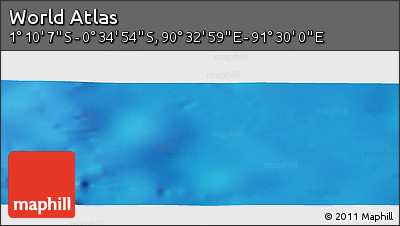 Shaded Relief Panoramic Map of the Area around 0° 52' 31" S, 91° 1' 30" E