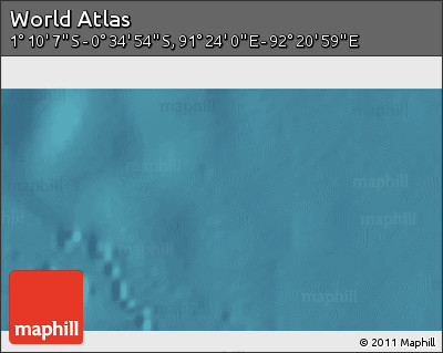 Satellite 3D Map of the Area around 0° 52' 31" S, 91° 52' 30" E