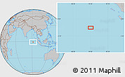 Gray Location Map of the area around 0° 52' 31" S, 91° 52' 30" E