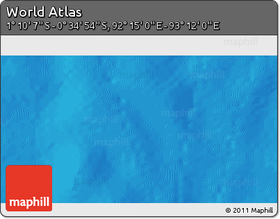 Political 3D Map of the Area around 0° 52' 31" S, 92° 43' 29" E