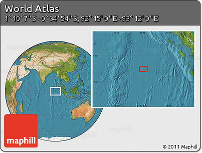 Satellite Location Map of the Area around 0° 52' 31" S, 92° 43' 29" E