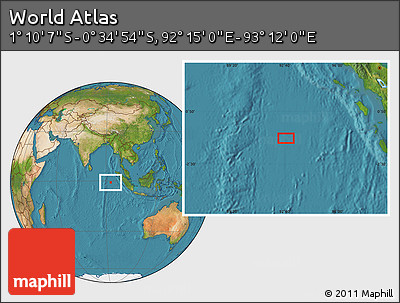 Satellite Location Map of the Area around 0° 52' 31" S, 92° 43' 29" E