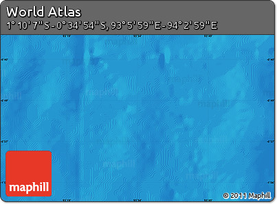Physical Map of the Area around 0° 52' 31" S, 93° 34' 29" E