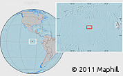 Gray Location Map of the area around 0° 52' 31" S, 96° 49' 29" W, hill shading