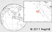 Blank Location Map of the area around 0° 52' 31" S, 97° 49' 29" E
