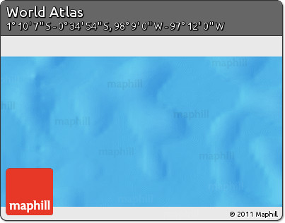 Physical 3D Map of the Area around 0° 52' 31" S, 97° 40' 30" W