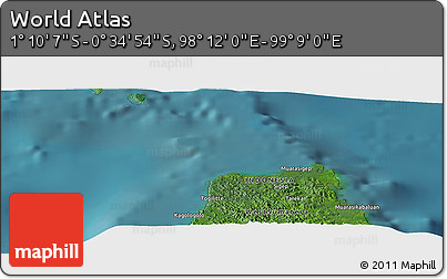 Satellite Panoramic Map of the Area around 0° 52' 31" S, 98° 40' 30" E