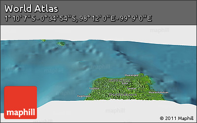 Satellite Panoramic Map of the Area around 0° 52' 31" S, 98° 40' 30" E