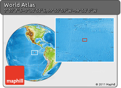Physical Location Map of the Area around 0° 52' 31" S, 99° 22' 30" W