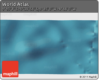 Satellite 3D Map of the Area around 0° 52' 31" S, 9° 16' 30" W