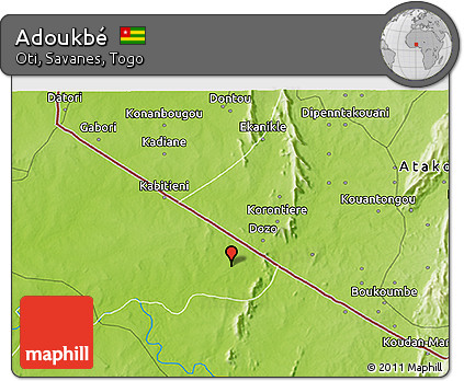 Physical 3D Map of Adoukbé
