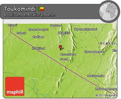Physical 3D Map of Toukomindi