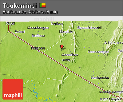 Physical 3D Map of Toukomindi
