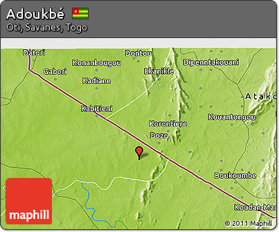 Physical 3D Map of Adoukbé
