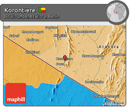 Political 3D Map of Korontière